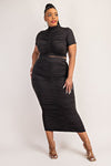 Donna Ruched Skirt Set